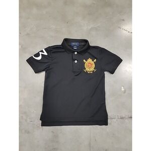 Ralph Lauren Boys PRL Polo shirt size Size 3T Crest New York Embroidered Black